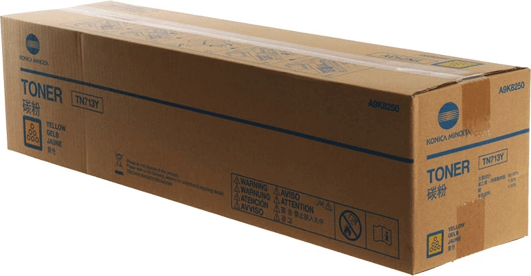 Toner, Konica Minolta, TN713Y (A9K8250), rendiment 33,200 faqe, standard, e verdhë