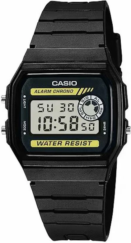 Orë dore për meshkuj Casio, e zezë