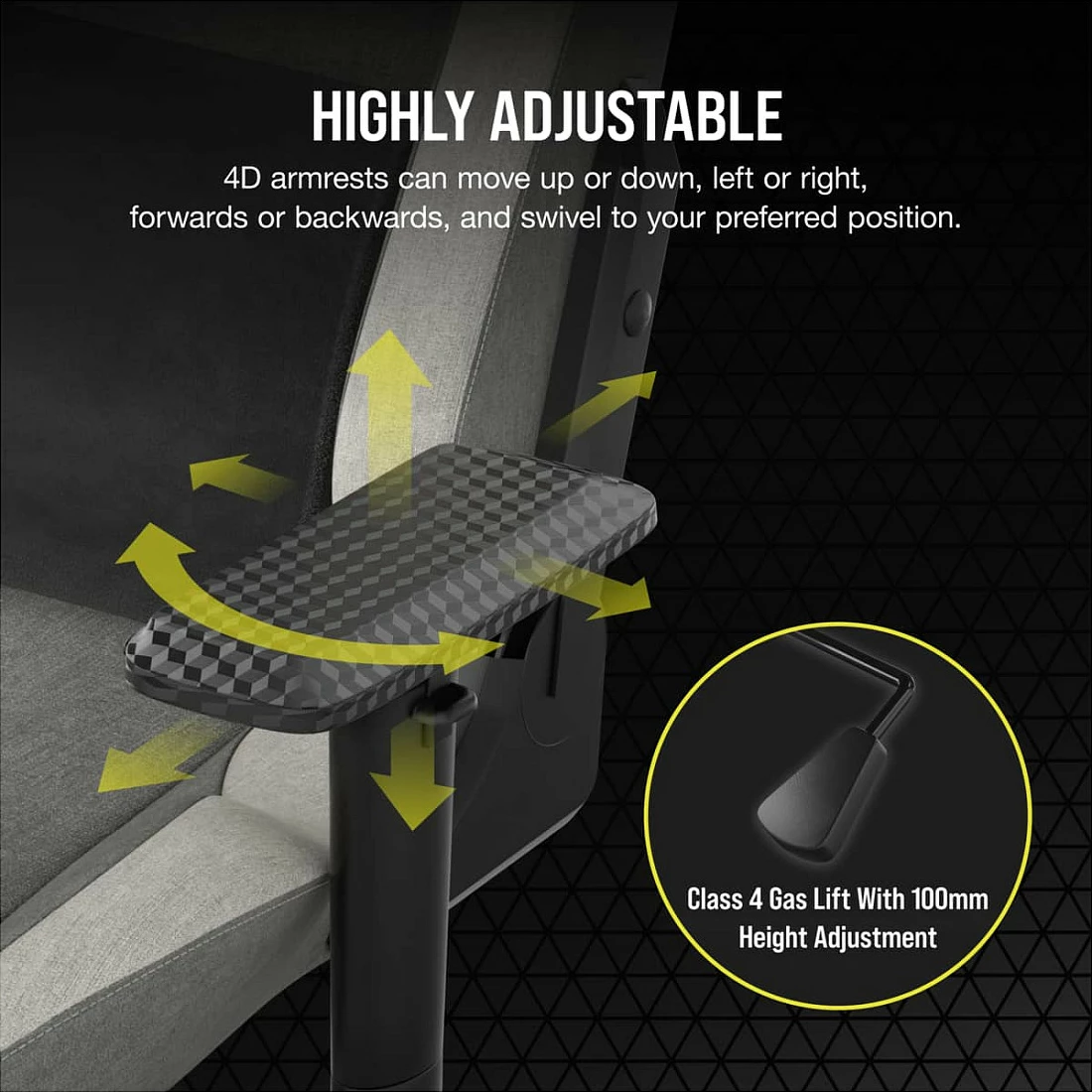 Karrige gaming Corsair T3 RUSH (2023), 4D armrest, mesh, deri 120 kg, Gri/Bardhë