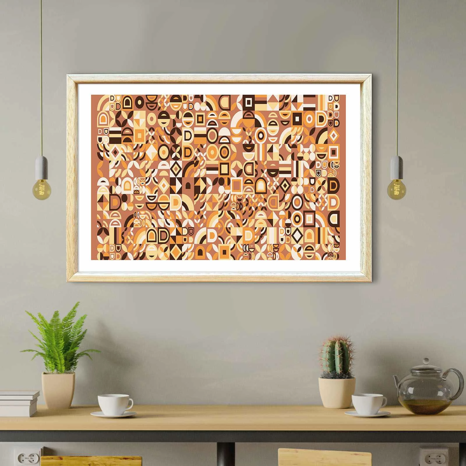Pikturë dekorative me kornizë MDF, Wallity, Ahswabisabi-013, 42x62cm