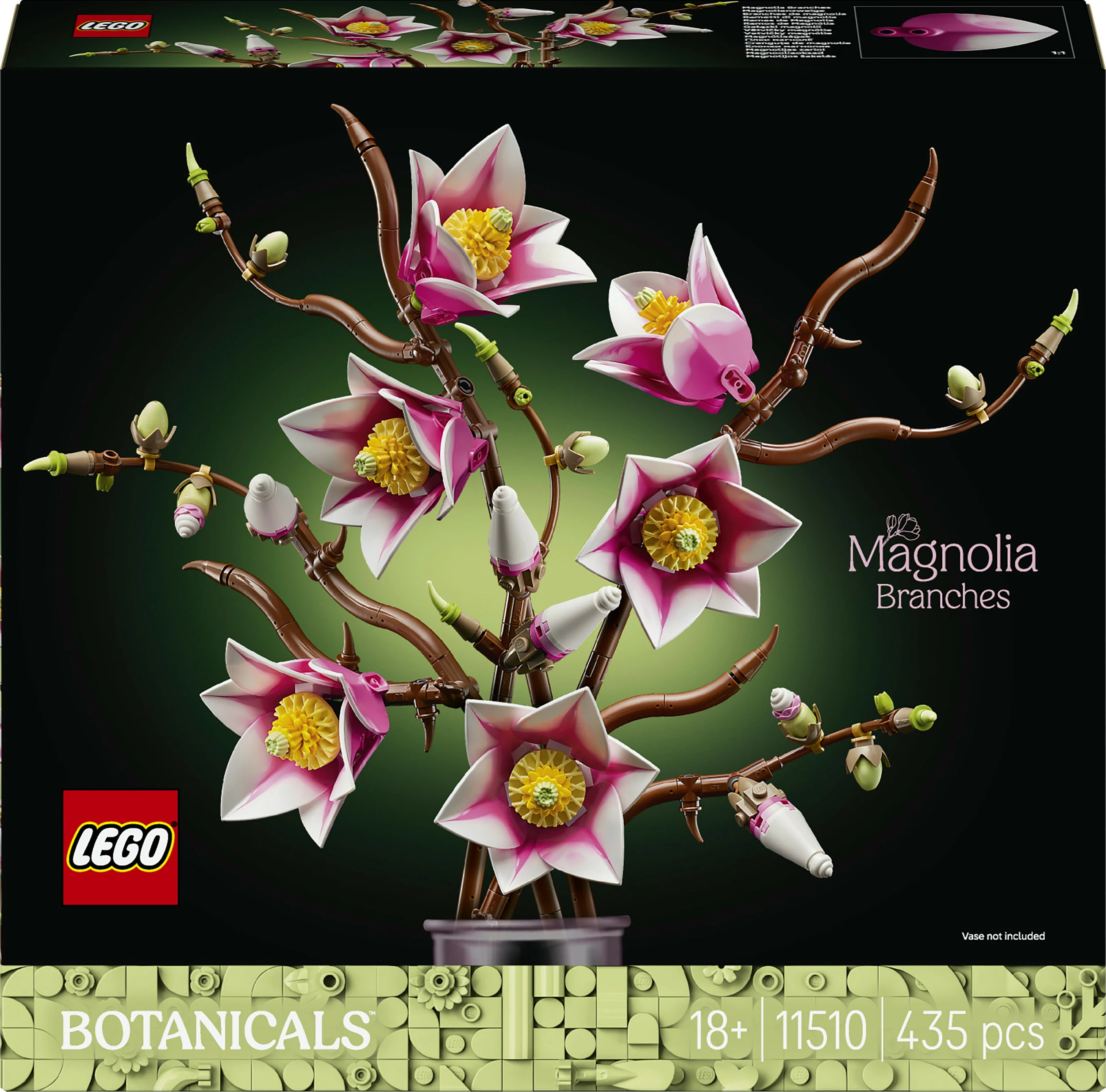 Set ndërtimi LEGO Botanicals Magnolia Branches 11510, 435 copë, 18+, shumëngjyrësh