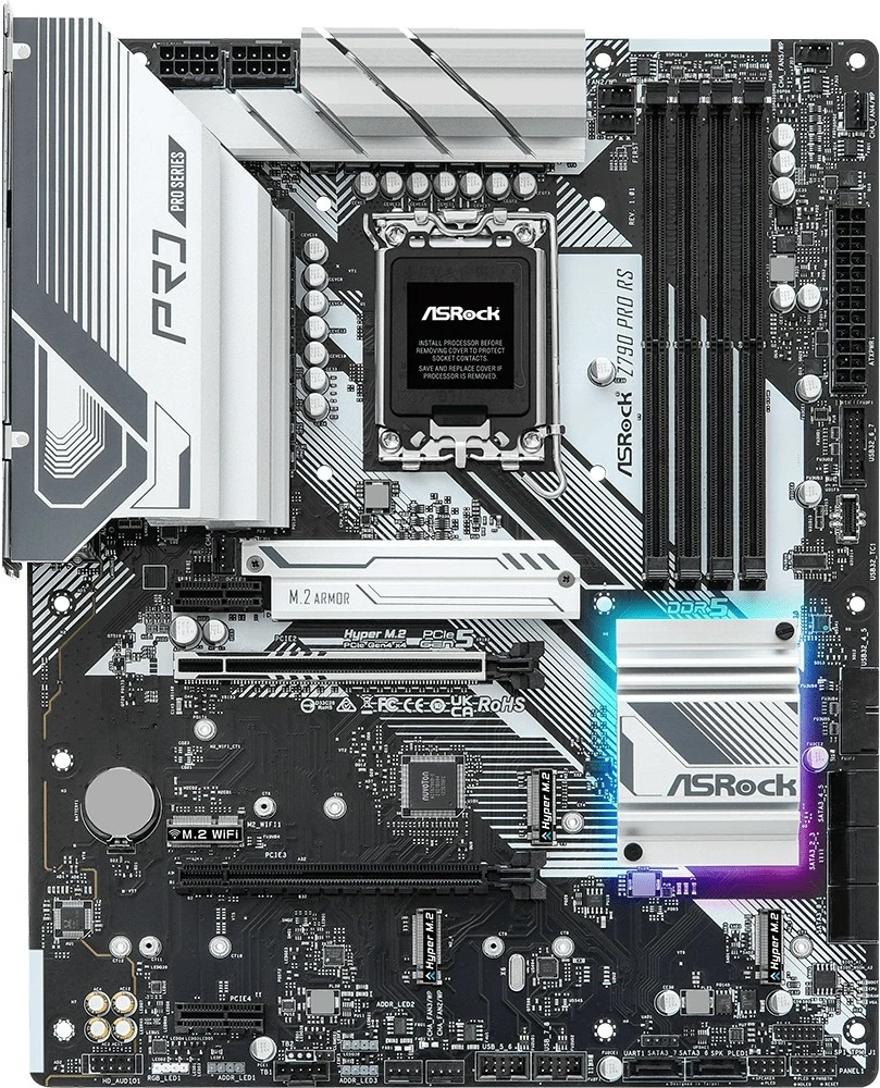 Pllakë amë ASRock Z790 Pro RS, Intel, LGA 1700, DDR5-SDRAM, 128 GB, DIMM