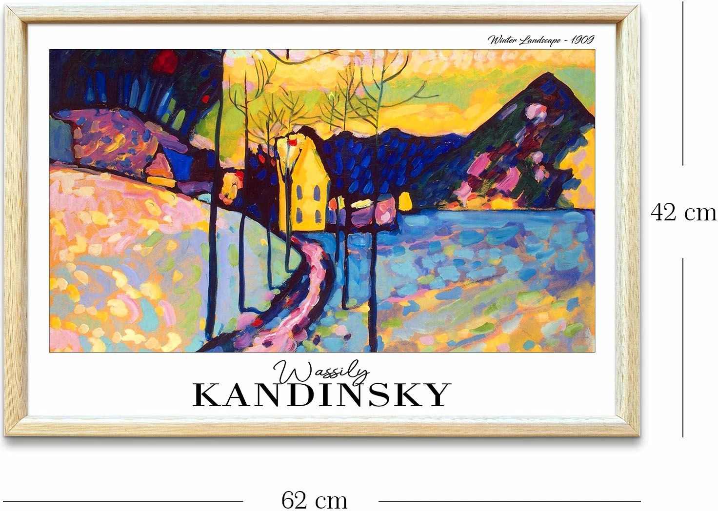 Pikturë dekorative me kornizë, shumëngjyrëshe, Wallity, 4262AHSKANDINSKY-023, 42x62cm