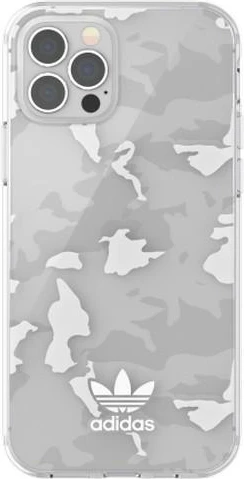 Mbështjellës Adidas OR SnapCase Camo për iPhone 12/12 Pro, transparent/bardhë