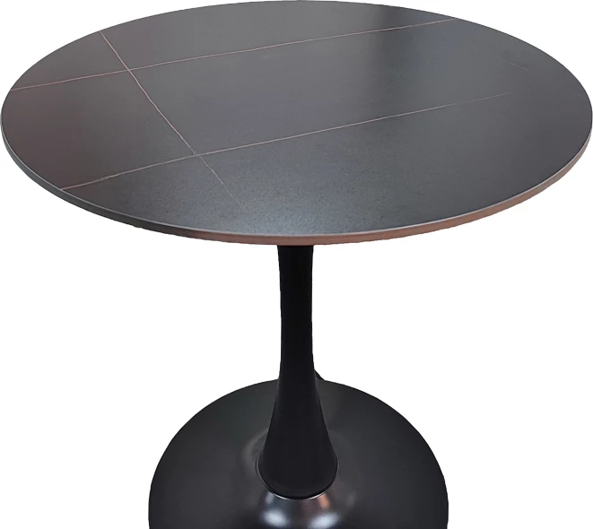 Tavolinë ngrënieje Balou I, gur sintetik, MDF, ngjyrë mermeri të zi, 70x74cm