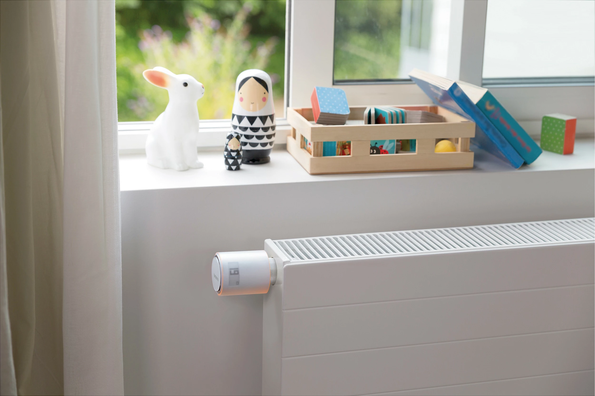 Valvula smart për radiator Netatmo, Pack 3 copë, Wi‑Fi 2.4 GHz, ekran i integrum, e bardhë