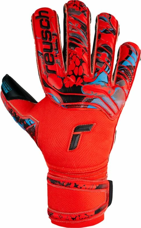 Doreza portieri për meshkuj Reusch Attrakt Gold X Evolution Cut Finger Support, të kuqe [Madhësia: 8.5]