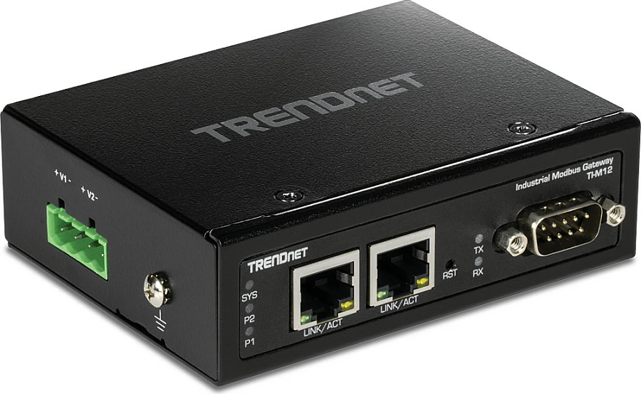 Gateway industrial Modbus TRENDnet TI-M12, 1x RS-232, 2x Fast Ethernet, DIN-rail, IP30, i zi