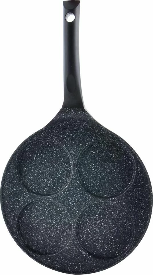 Tigan për vezë Orion GRANDE 27 cm, veshje graniti, i përshtatshëm për induksion, 3 forma, i zi