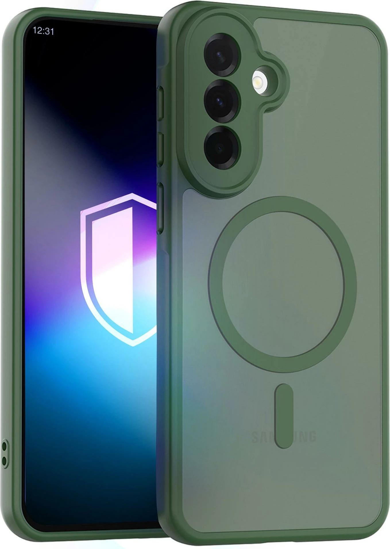 Mbështjellës 3mk Misty MagCase për Samsung Galaxy A57, MagSafe, finish mat, i gjelbër, në kuti