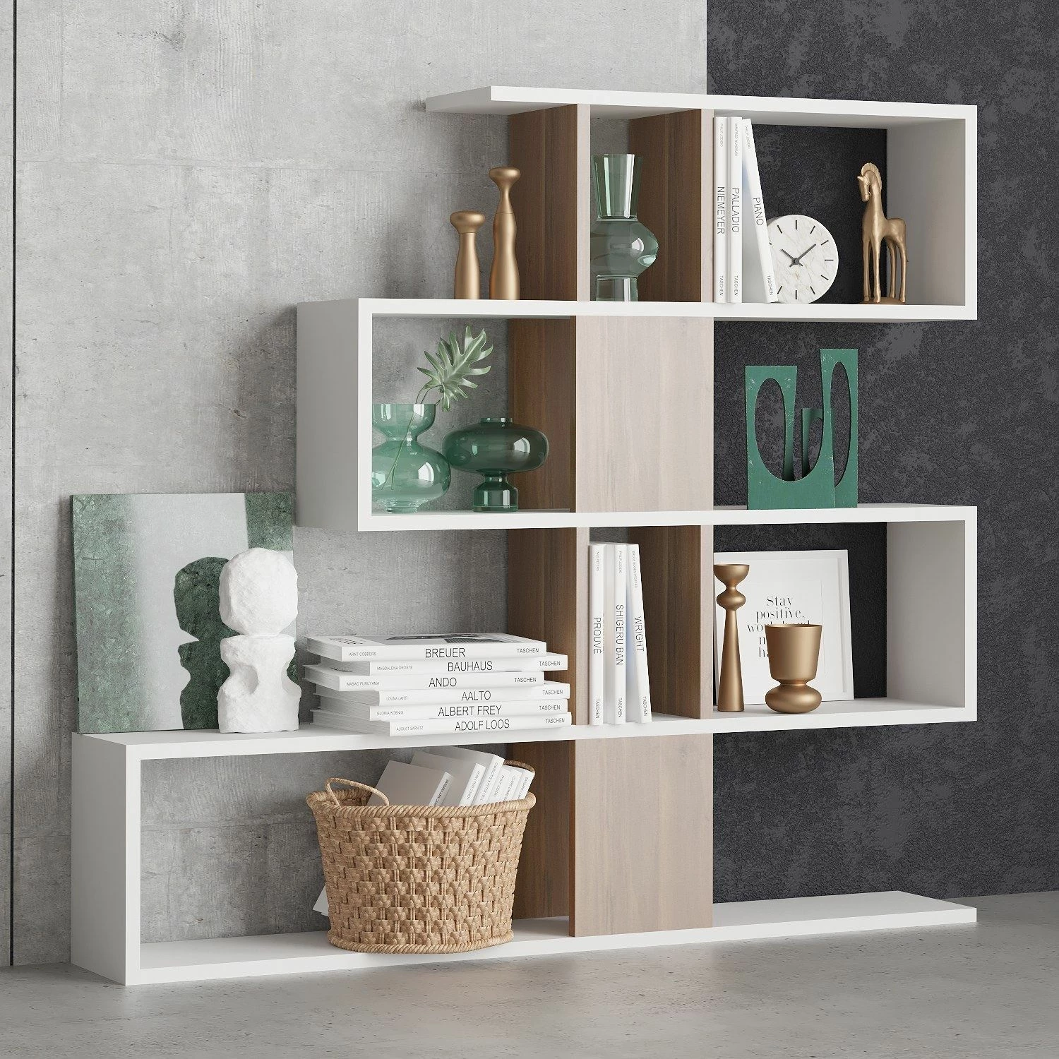 Raft librash Hanah Home, Karlin, bardhë dhe arre