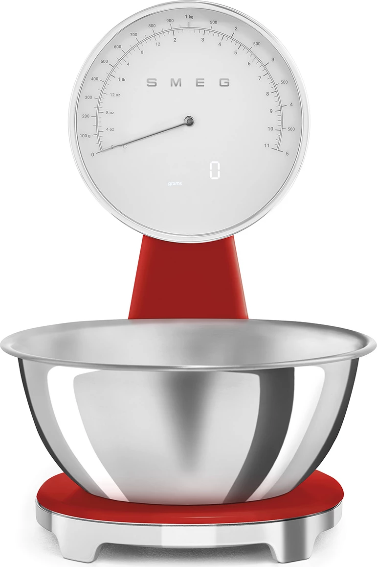 Peshore kuzhine analoge dhe digjitale Smeg KSF01RDWW me tas inox, e kuqe