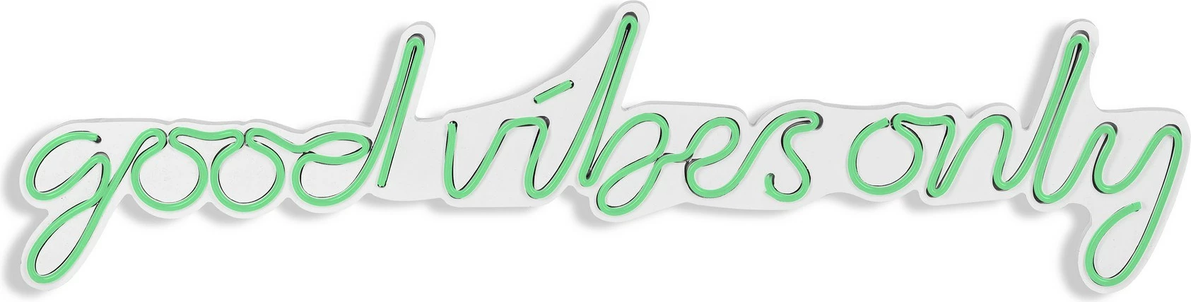 Dritë murale dekorative LED, plastikë, 'Good Vibes Only', ngjyrë e gjelbër