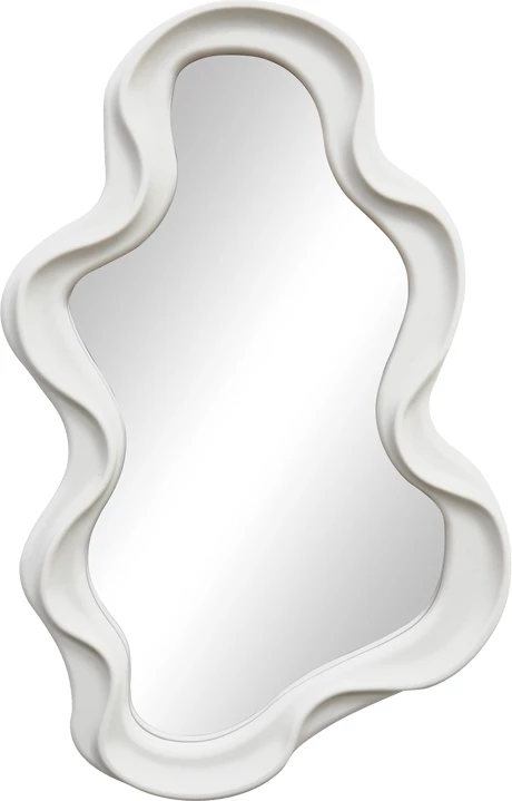 Pasqyrë asimetrike Liquid, ngjyrë e bardhë, 26x2.7x39cm