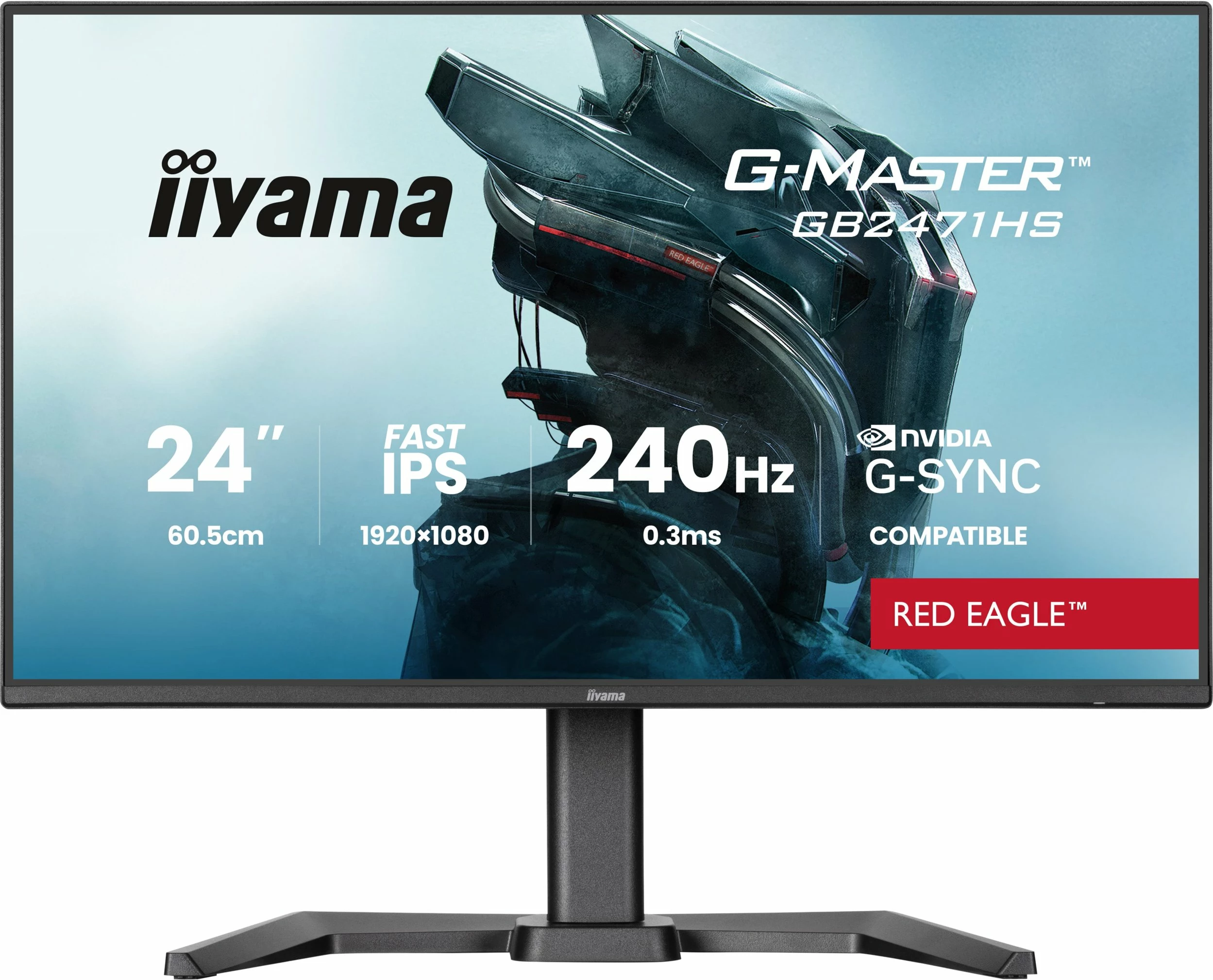 Monitor gaming iiyama G-Master GB2471HS-B1 24" IPS Full HD 240Hz 0.3ms G-Sync Compatible, zi