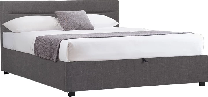 Krevat Molito me hapësirë për depo, ngjyrë gri e errët, 160x200cm