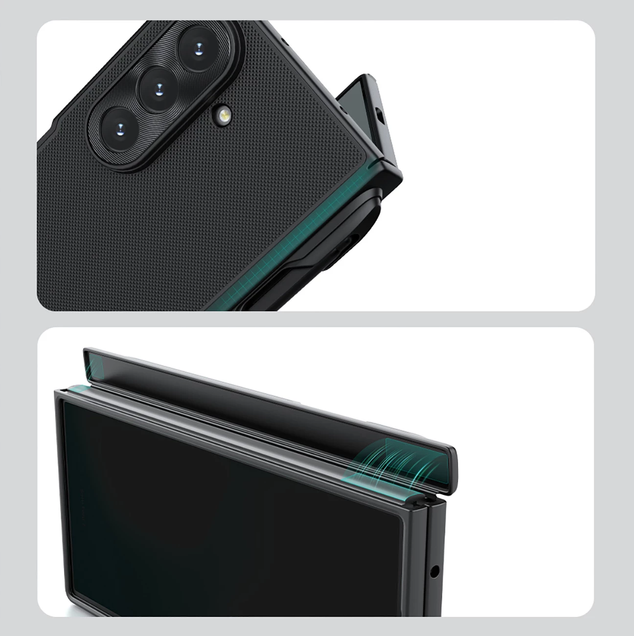 Mbështjellës, Nillkin, Super Frosted Shield Fold Magnetic për Samsung Galaxy Z Fold 7, kompatibil me MagSafe, hapësirë për S Pen, e zezë