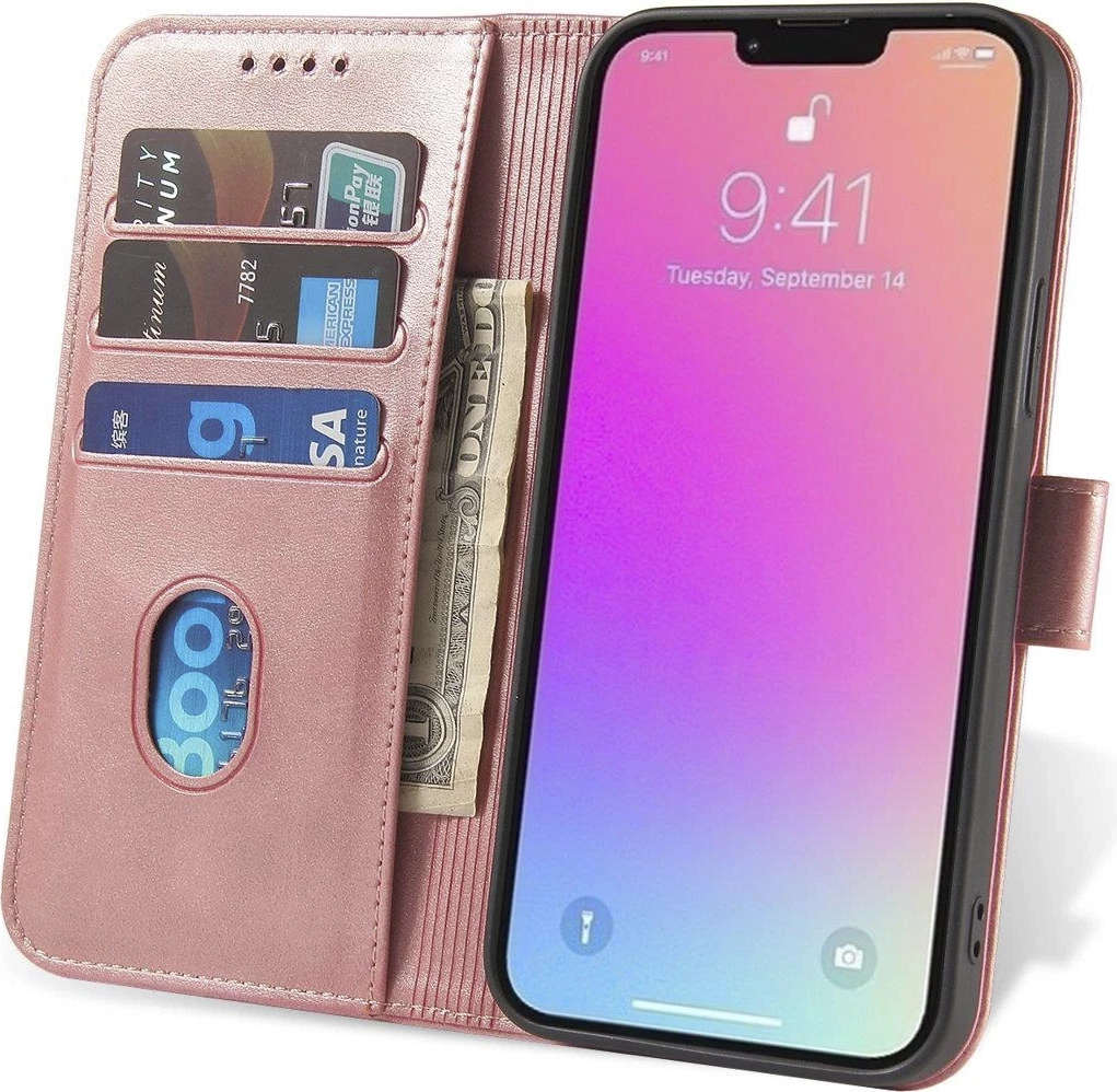 Mbështjellës magnetik me kapak për iPhone 16e Hurtel, rozë