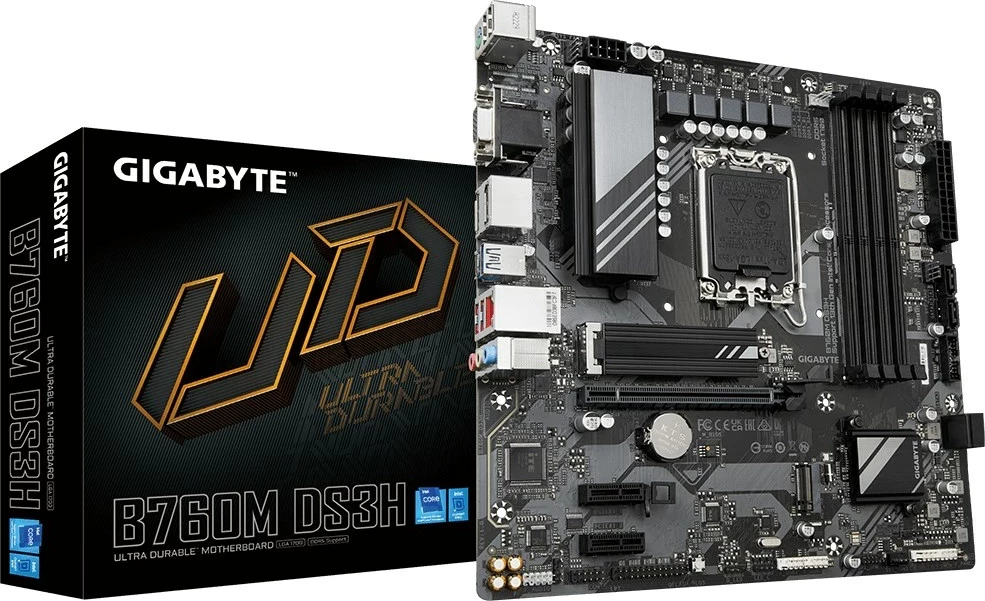 Pllakë amë Gigabyte B760M DS3H, Socket LGA 1700, micro ATX, Bronzi