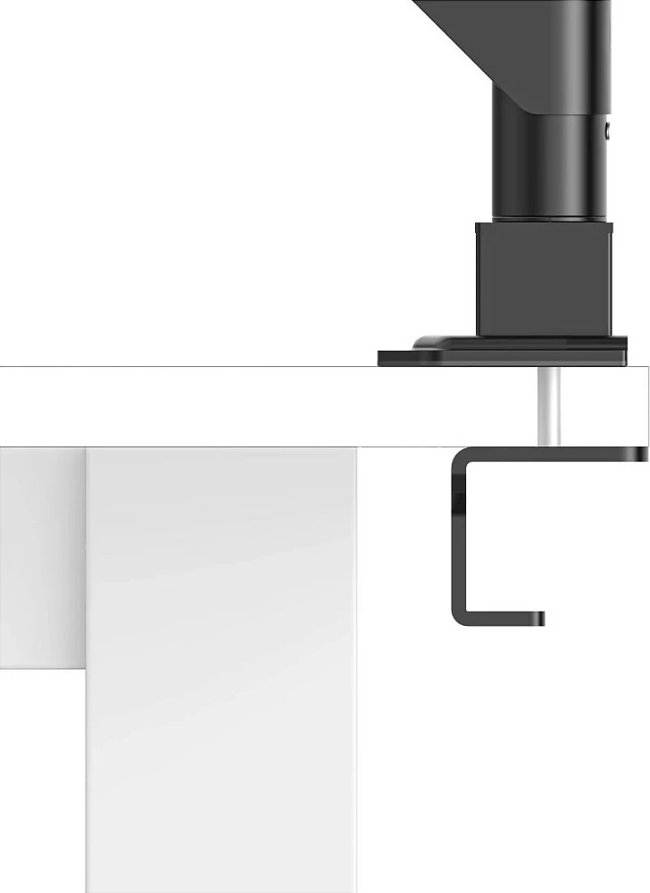Mbajtëse monitori Hama, 2 monitorë, gas spring, 17-35", VESA 75x75/100x100, clamp tavoline, e zezë