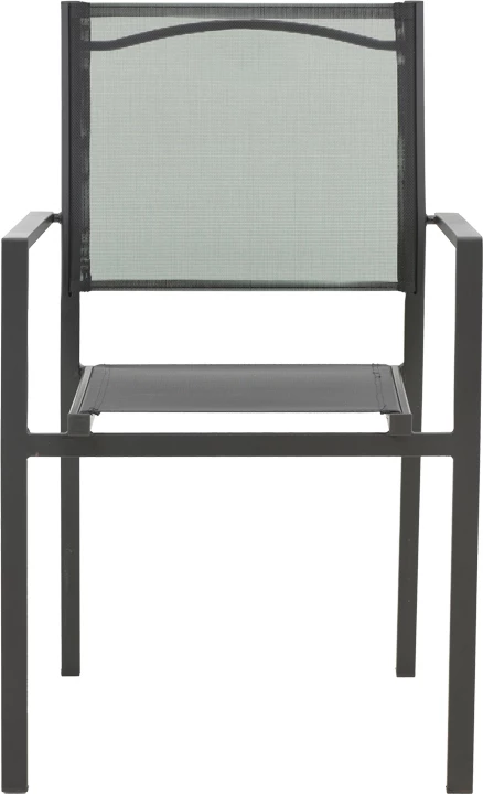 Karrige për kopsht Confidence metal i zi dhe textilene e zezë 54x54x86cm