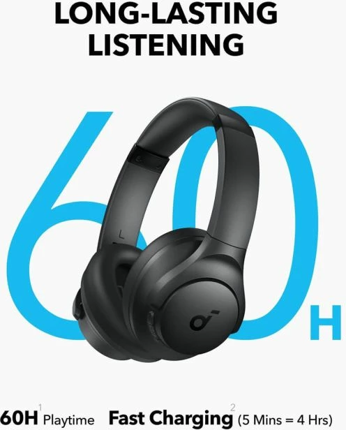 Kufje wireless over-ear Anker Soundcore Q11i, Hi-Res, 60 orë, Bluetooth 5.3, BassUp, të zeza, set me kabllo USB-C + AUX