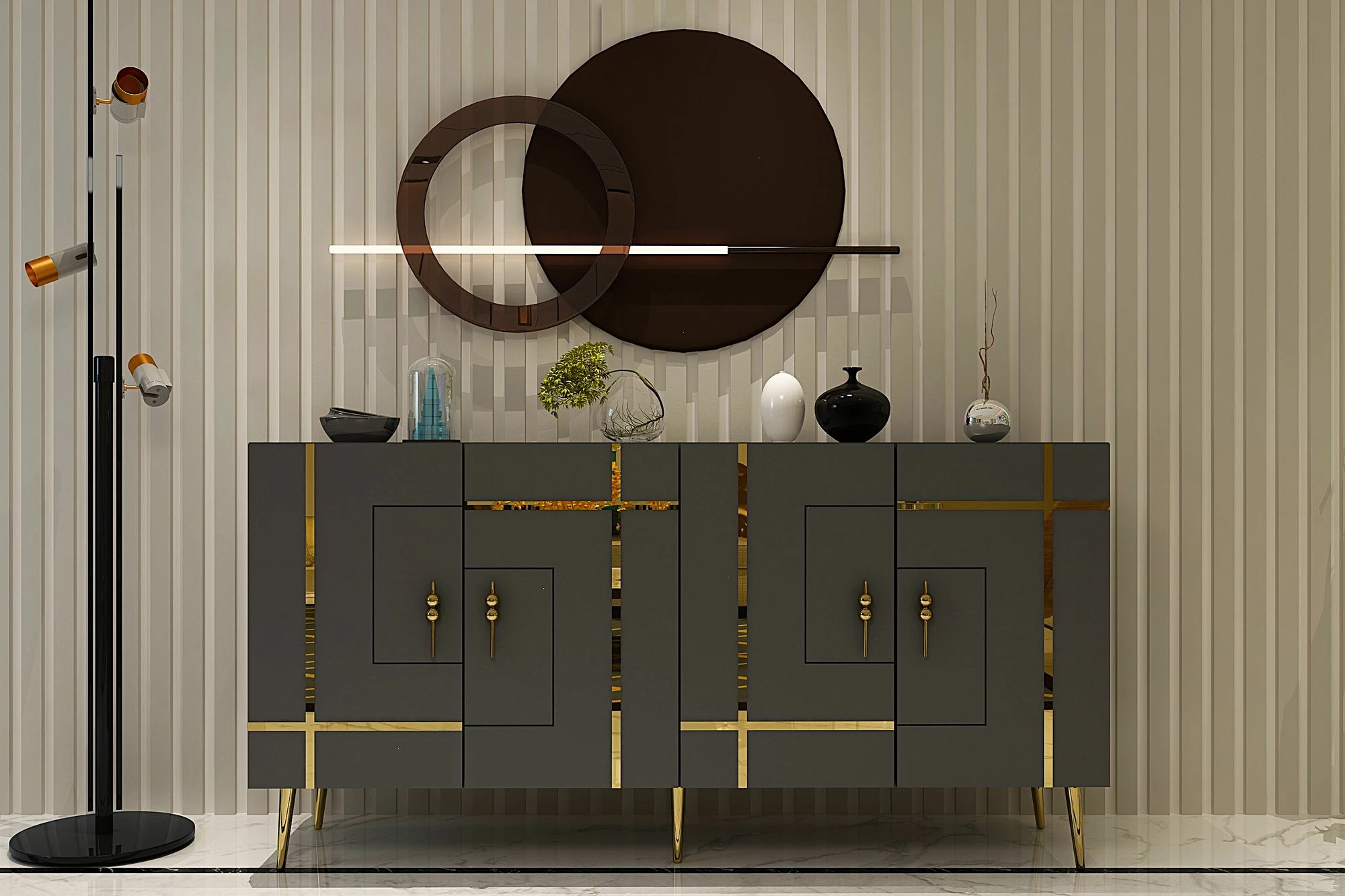 Konsol Skye Decor, Line KB150, anthracite dhe ari
