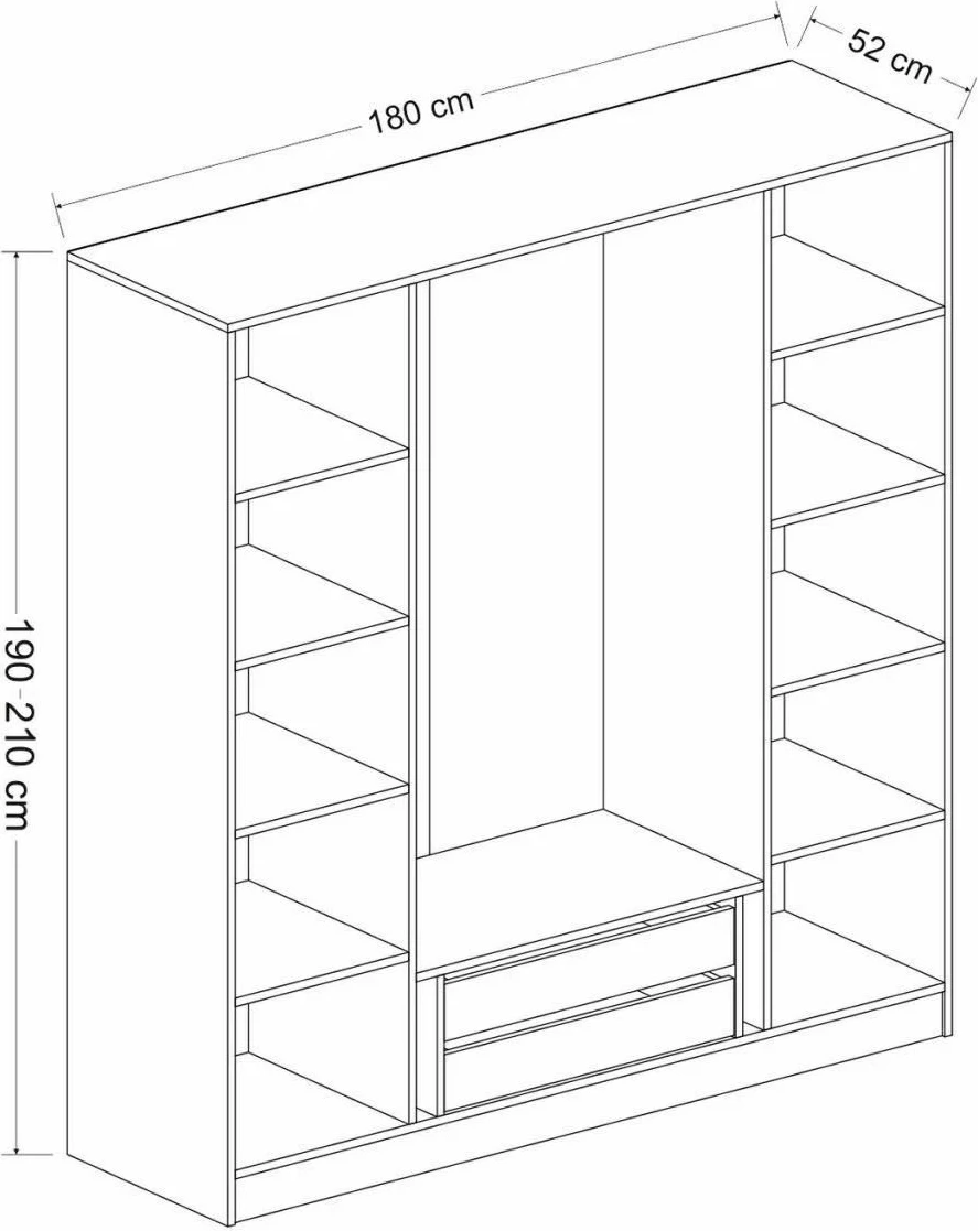 Dollap rrobash anthracite Skye Decor, Kale - 4957