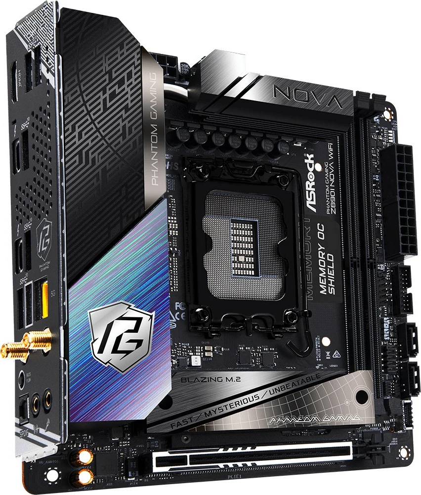 Pllakë amë ASRock Phantom Gaming Z890I Nova WiFi, LGA 1851, DDR5, Wi-Fi 7, Thunderbolt 4, mini ITX