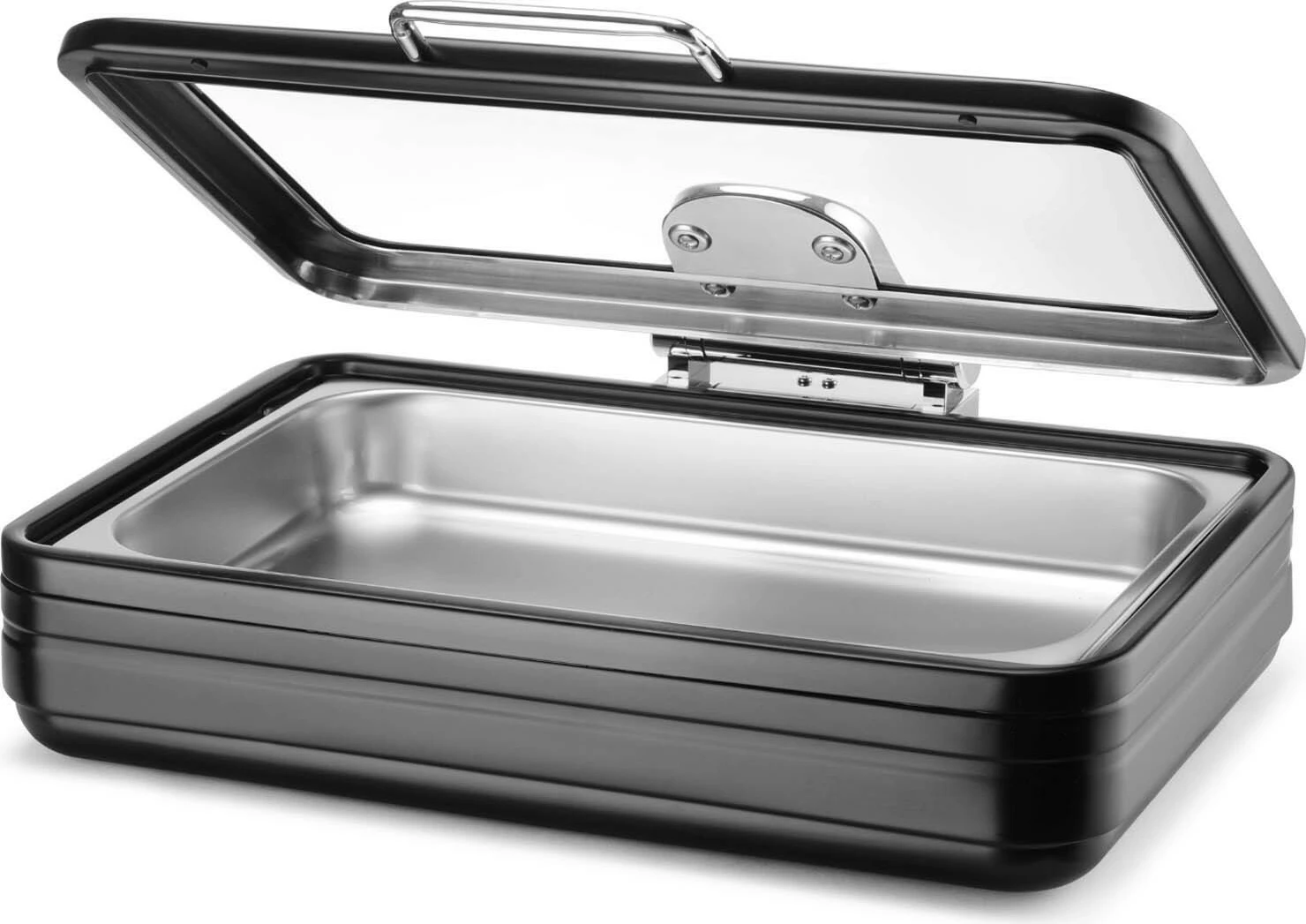 Enë ngrohëse buffet, Fine Dine, De Luxe Black Induction GN 1/1, kapak xhami, çelik inoks, e zezë