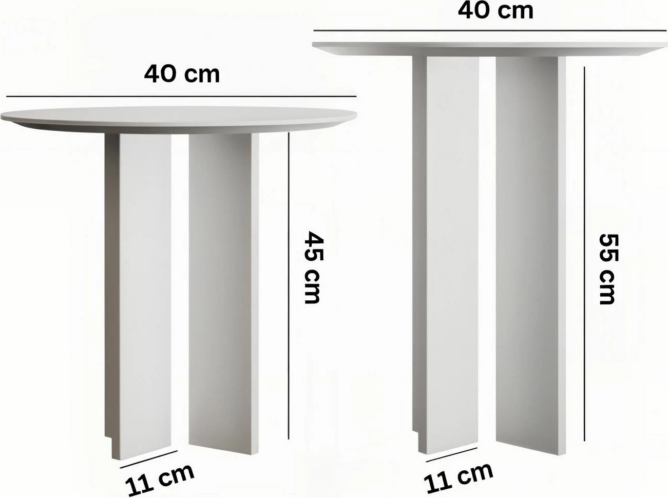 Set tavolinash kafeje Skye Decor, Leo (55 + 45), e bardhë