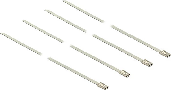 Lidhëse kabllosh DeLOCK 18632, çelik inox, 350 mm, 4.6 mm, 20 copë, argjend
