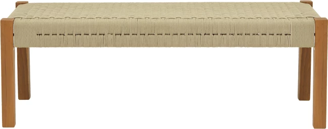 Bankë Uma, dru tik dhe litar poliestër, ngjyrë natyrale, 150x45x40cm