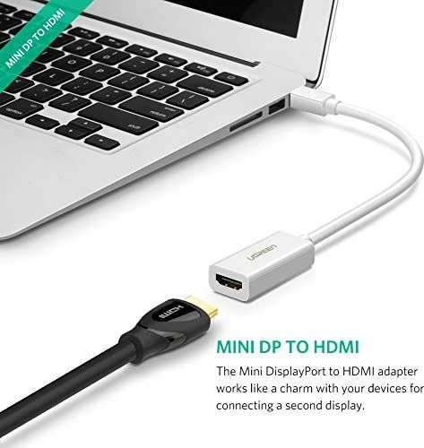 Adapter Ugreen 10460 Mini DisplayPort në HDMI 1080p, i bardhë