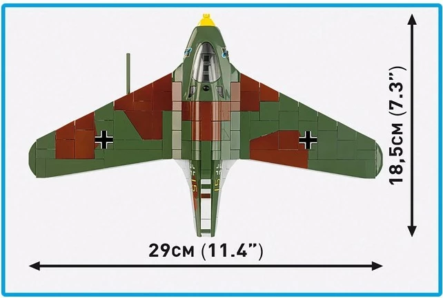 Set ndërtimi Cobi Messerschmitt Me 163B Komet, 543 pjesë, me figurë pilote, shumëngjyrësh