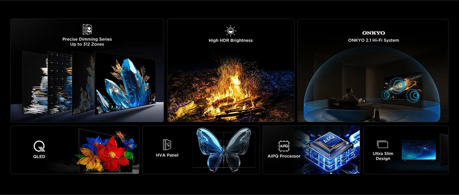 TV TCL 55Q6C 55\" 4K Ultra HD Mini LED Google TV, e zezë