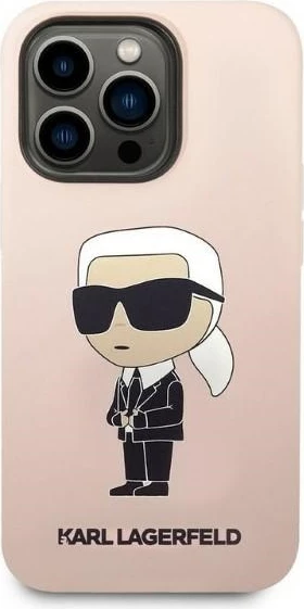 Mbështjellës Karl Lagerfeld Silicone Ikonik për iPhone 14 Pro 6.1", Rozë