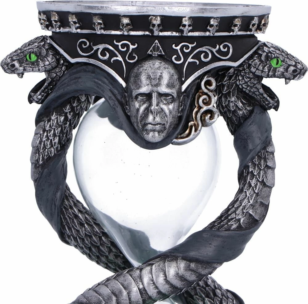 Orë rëre NEMESIS NOW Harry Potter Lord Voldemort 18 cm, rrëshirë & xham, e pikturuar me dorë, zezë/gjelbër, në kuti dhuratë