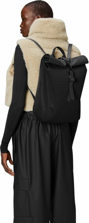 Çantë shpine Rains, modeli Rolltop Rusksack Mesh Mini, e zezë [Madhësia: Standarde]