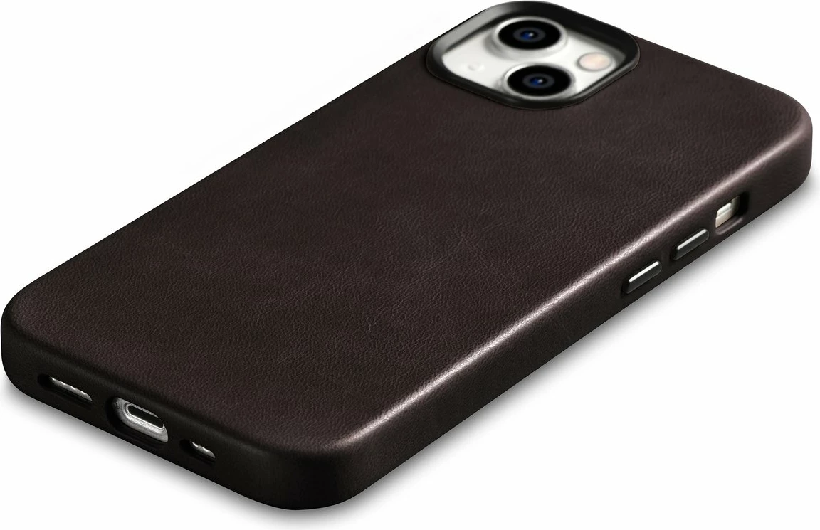 Mbështjellës iCarer Oil Wax Premium për iPhone 14 Plus, lëkurë natyrale, MagSafe, Kafe