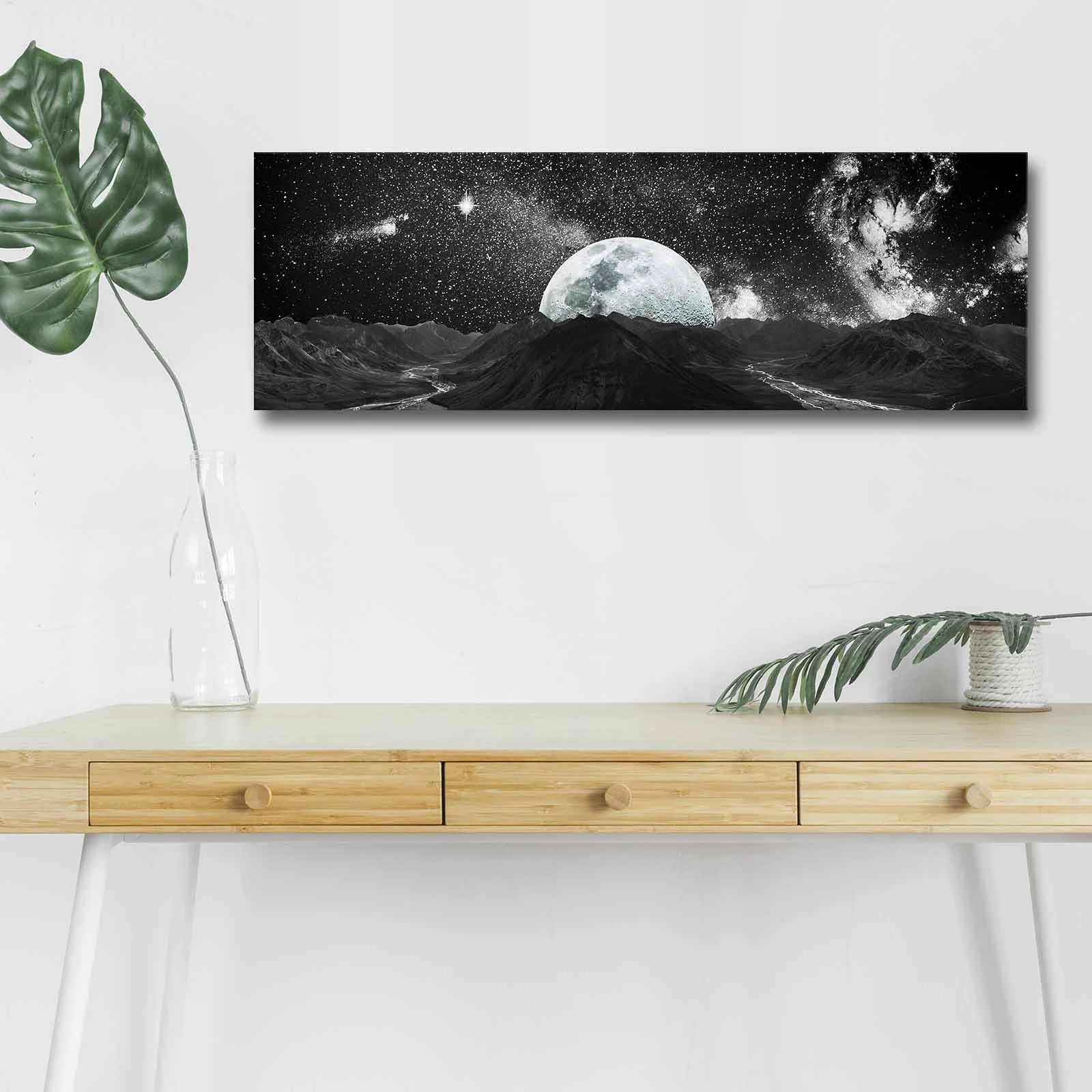 Pikturë dekorative me drita LED, Wallity, 3090NASA-009, shumëngjyrëshe, 30x90cm