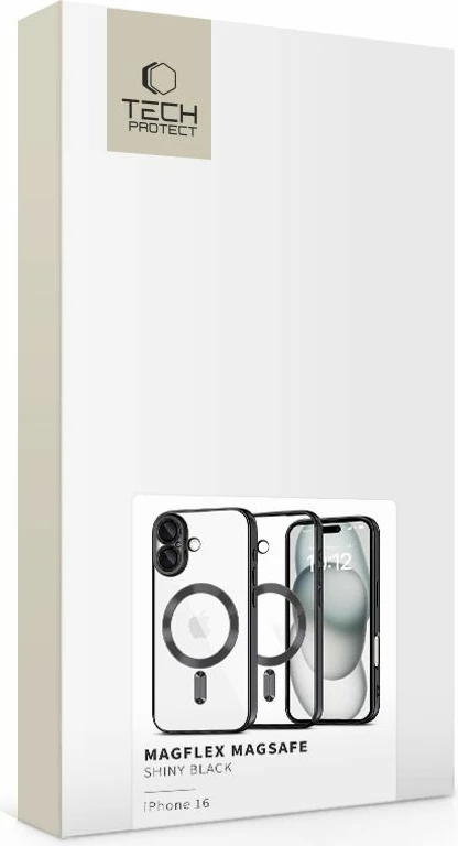 Mbështjellës Tech-Protect MagFlex për iPhone 16, MagSafe, i zi