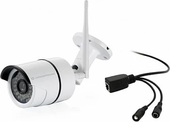Kamerë sigurie IP Conceptronic Jareth, 2MP 1080p, Wi-Fi + LAN, Night Vision 20m, IP66, e bardhë