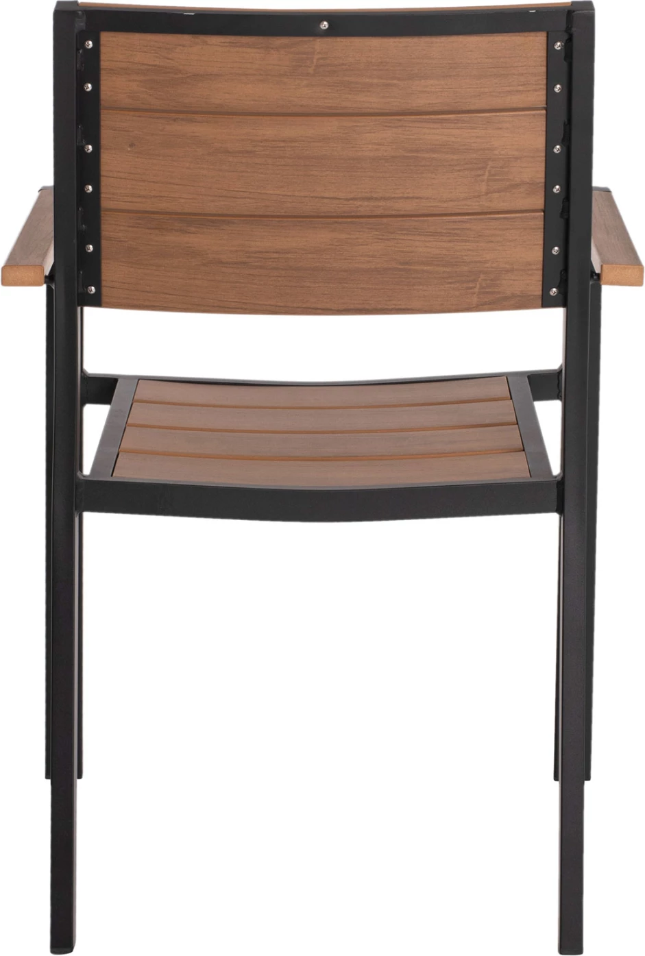 Karrige alumini SAGA FH5127.03 e zezë me sedilje dhe mbështetëse polywood 56x55x85,5Hcm