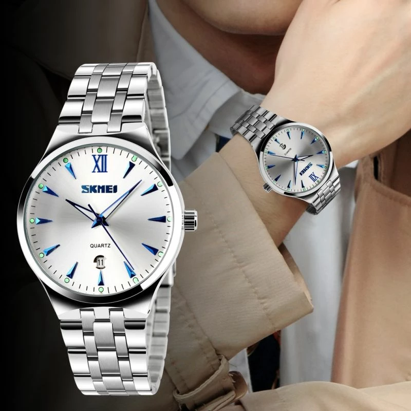 Orë dore për meshkuj Skmei, argjendi