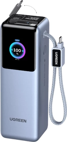 Power bank UGREEN 75702B 25,000mAh 200W me ekran digjital, gri