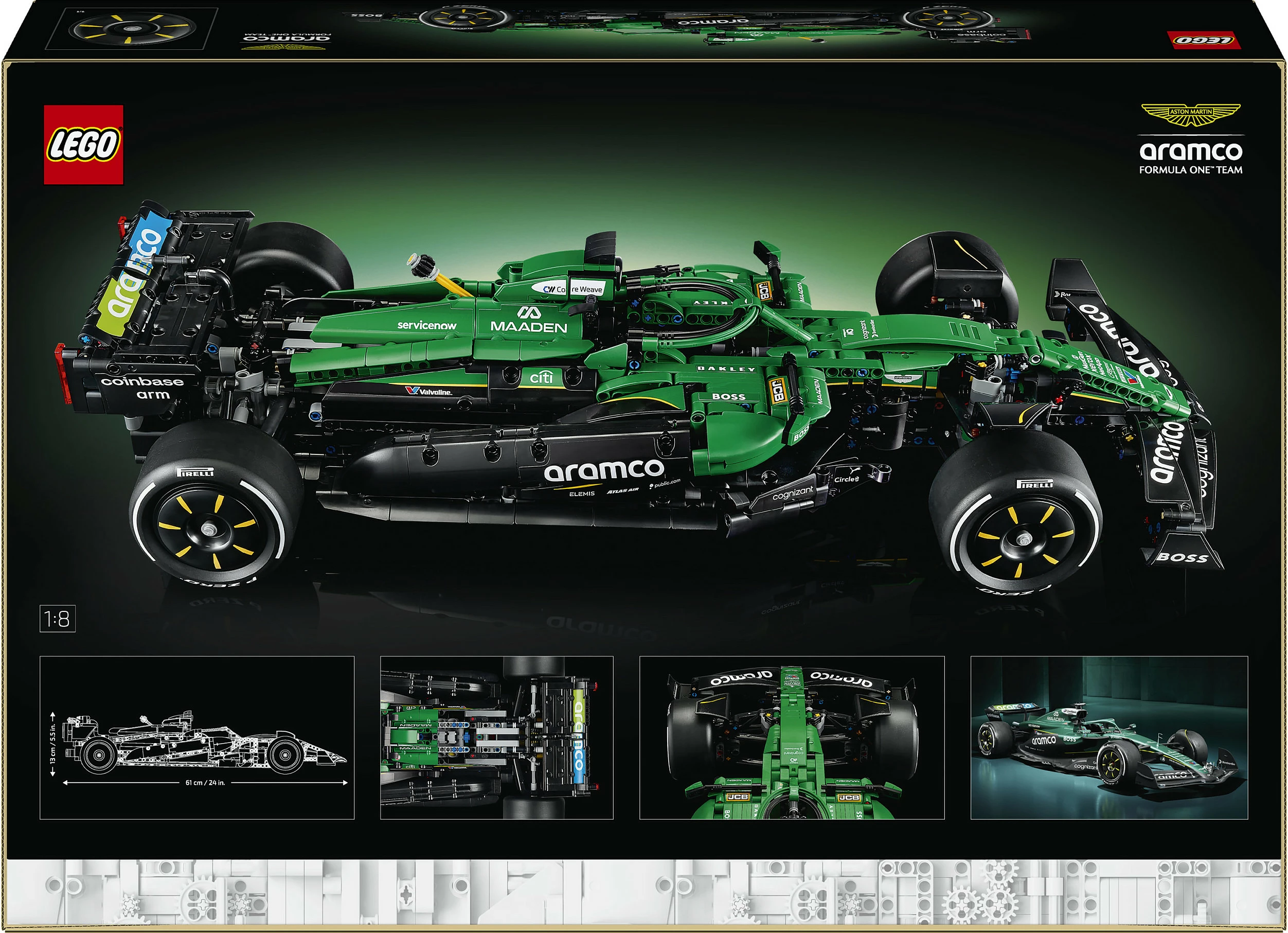 Set ndërtimi LEGO Technic 42240 Aston Martin Aramco AMR25 F1, 1547 pjesë, multicolor