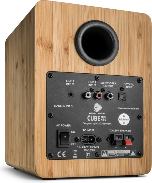 Sistem zëri Wavemaster CUBE MINI NEO, 2.0 kanale, Bluetooth, 36W, Bamboo