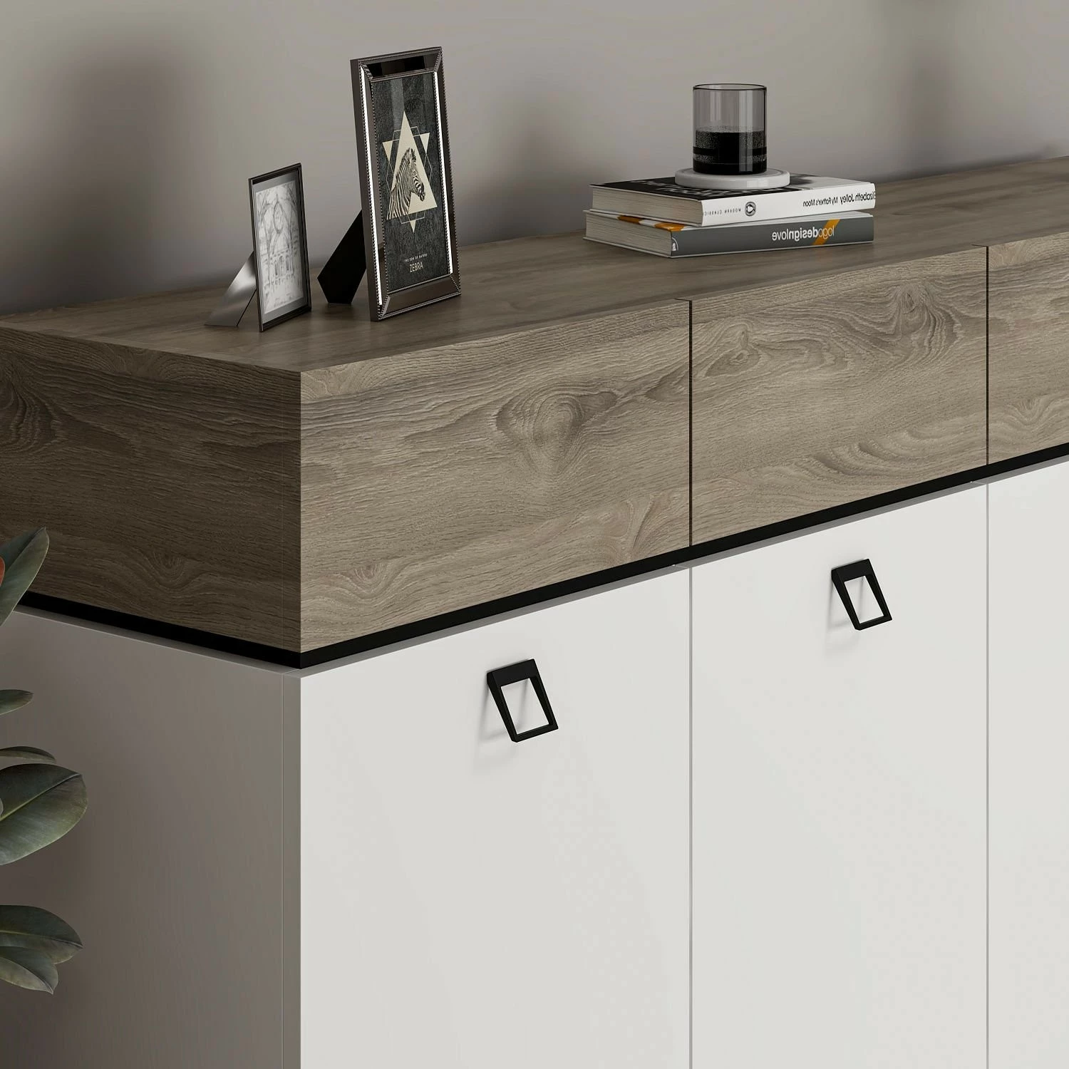 Konsol Skye Decor, Zara, e bardhë, e zezë