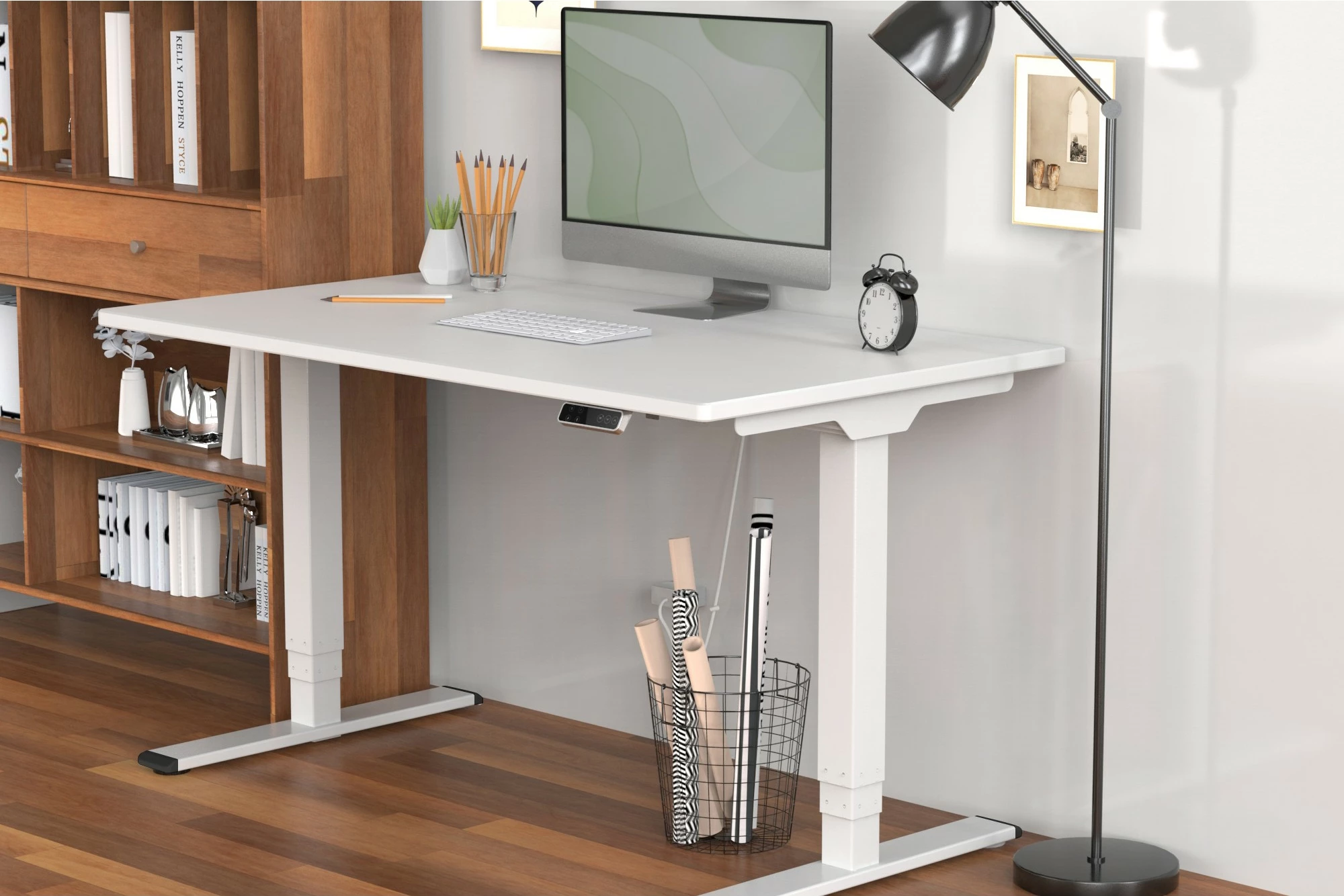 Kornizë tavoline elektrike Digitus, Dual-Motor, 3 nivele, e bardhë